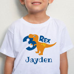 Boy 3rd Birthday 3-rex Dinosaur T-shirt at Zazzle