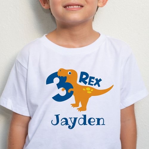 Boy 3rd Birthday 3_Rex Dinosaur T_Shirt
