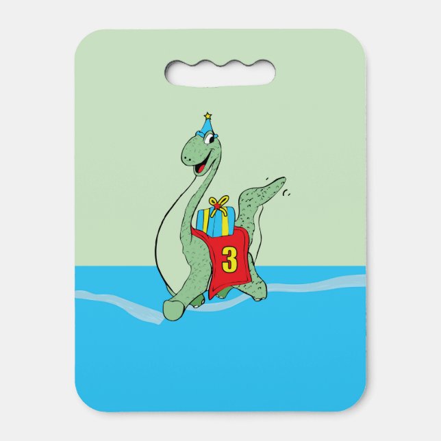 Boy, 3rd Birthday Dinosaur Seat Cushion (Front Vertical)