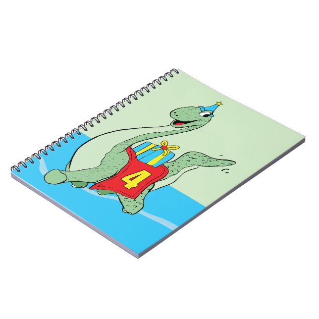 Boy, 4th Birthday Dinosaur Notebook (Left Side)