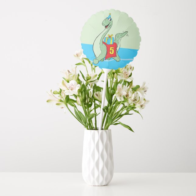 Boy, 5th Birthday Dinosaur Balloon (Vase)