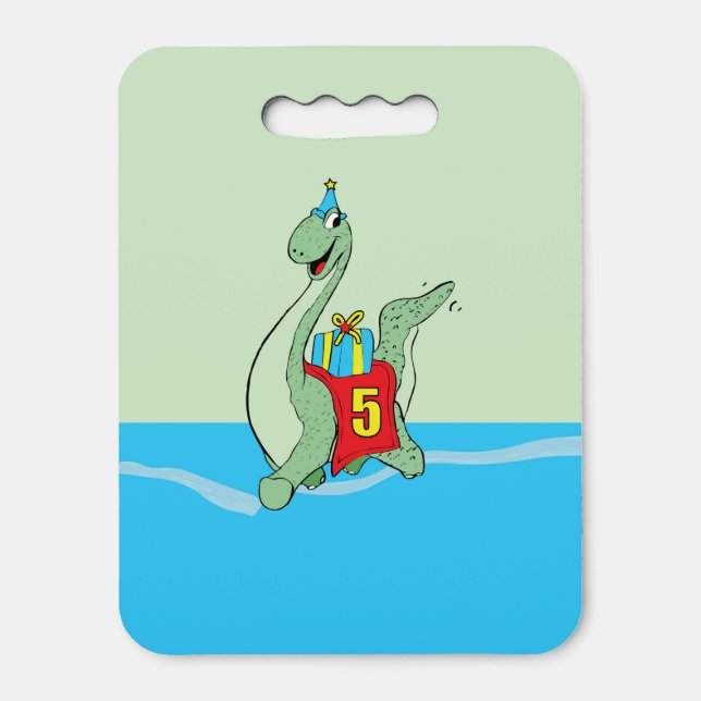 Boy, 5th Birthday Dinosaur Seat Cushion (Front Vertical)