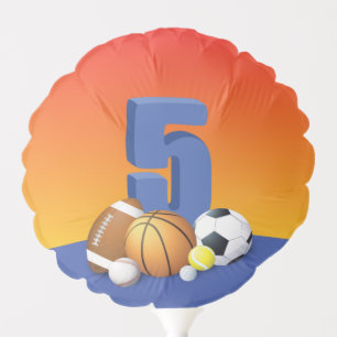 Boy 5th Birthday Sports Balls Balloon