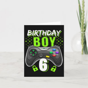 Boy 6 Video Game Controller Gamer 6th Birthday Gif Card