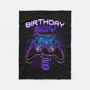 Boy 6 Video Game Controller Gamer 6th Birthday Gif Fleece Blanket