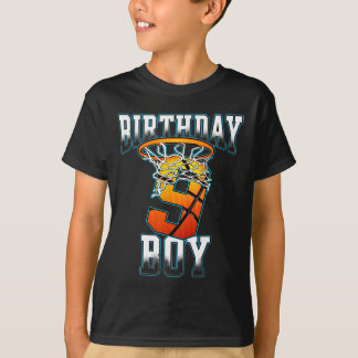 Boy 9 Years Old Birthday Gifts Bysketbyll Person  T-Shirt