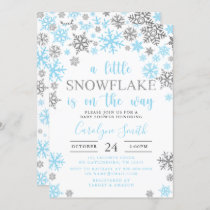 Boy A Little Snowflake Is On The Way Baby Shower I Invitation