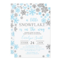 Boy A Little Snowflake Is On The Way Baby Shower Invitation