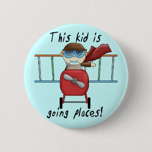 Boy Ace Pilot Tshirts and Gifts Button
