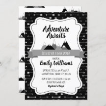 Boy Adventure awaits baby shower invitation