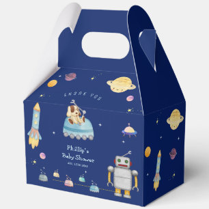 Boy Adventure Toys Robot Outer Space Baby Shower Favor Boxes