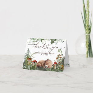 Boy Adventure Woodland Greenery  Letterpress Thank You Card