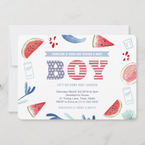 Boy America Jack and Jill Baby Shower Invitation Zazzle