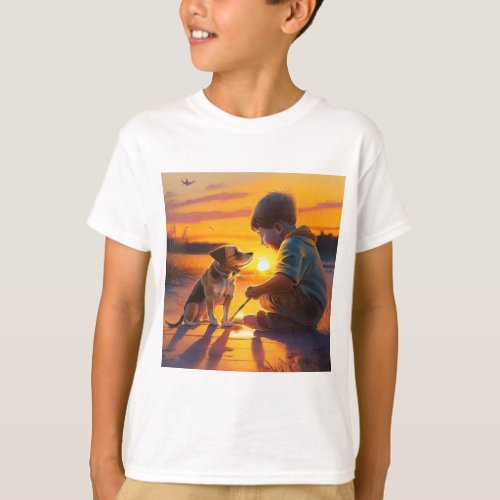 Boy and dog T_Shirt