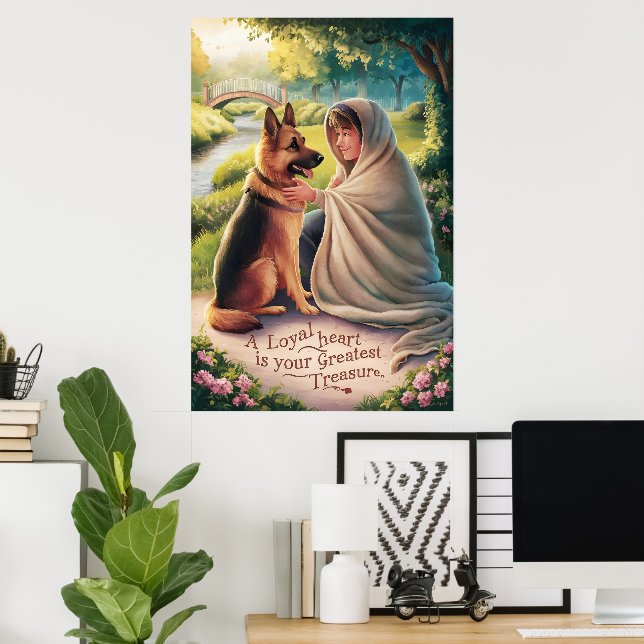 Boy and Dogs Summer Day Poster (Home Office)