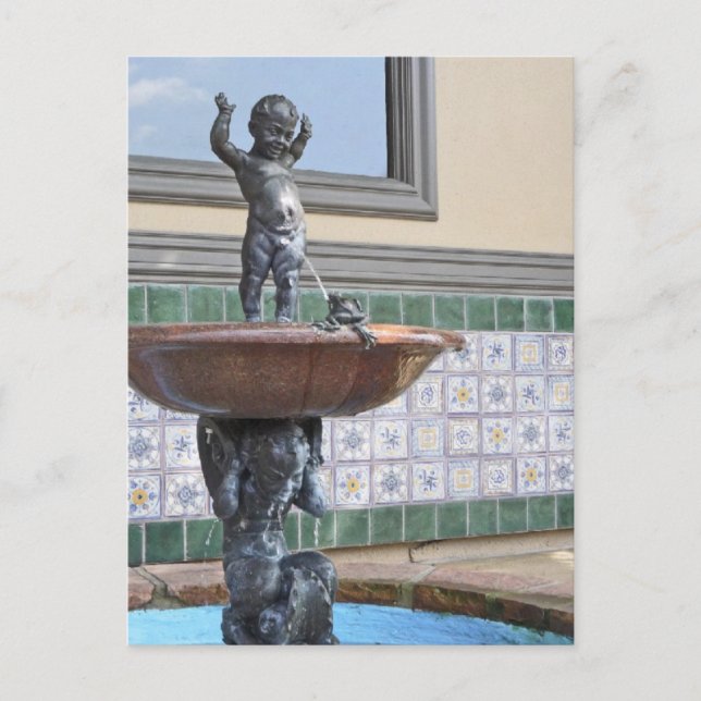 Boy and Frog Fountain by Raffaello Romanelli Postcard (Front)