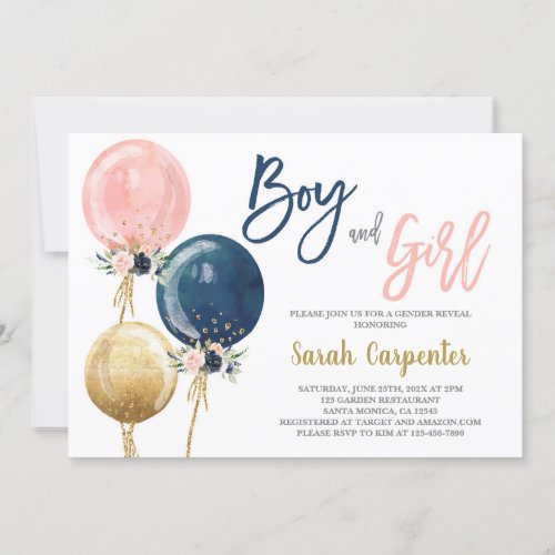 Boy and Girl Baby Shower invitation