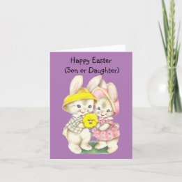  Boy And Girl Bunny Card