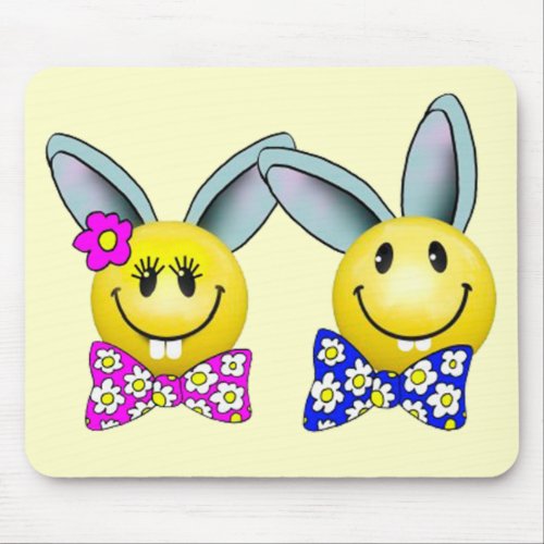 Boy and Girl Bunny Face Mousepad