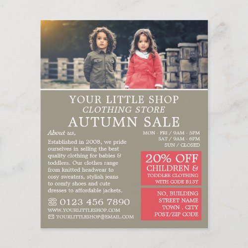 Boy and Girl Childrens Clothing Store Advert Flyer