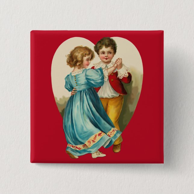 Boy and Girl Dancing Pinback Button (Front)