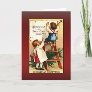 Boy and Girl Greetings Holiday Card