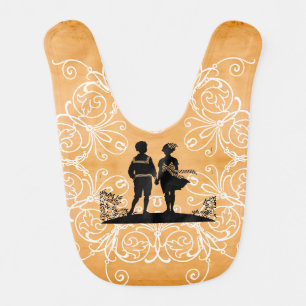 Boy and girl holding hands baby bib