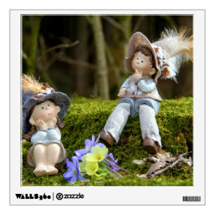 Boy and Girl on Moss Wall Decal