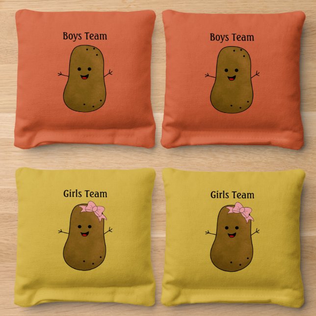 Boy And Girl Potato Cornhole Bags (Wood)