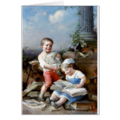 Boy and Girl Reading books painting (Front)