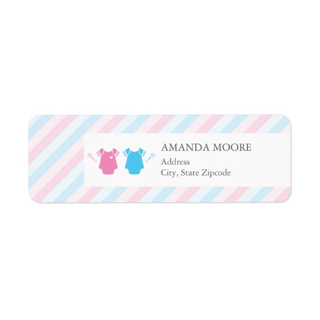Boy and Girl Twin Address Label (Front)