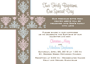 twins baptism christening invitations zazzle