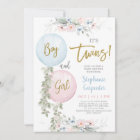 Boy and Girl Twins Baby Shower Invitation