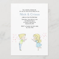 Boy and Girl Twins Invitation