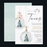 Boy and Girl Twins Winter Christmas baby shower Invitation<br><div class="desc">For more advanced customization of this design,  simply select the "Edit using Design Tool" button above!</div>