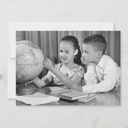 Boy and Girl Viewing Globe (Front)
