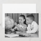 Boy and Girl Viewing Globe (Front/Back)