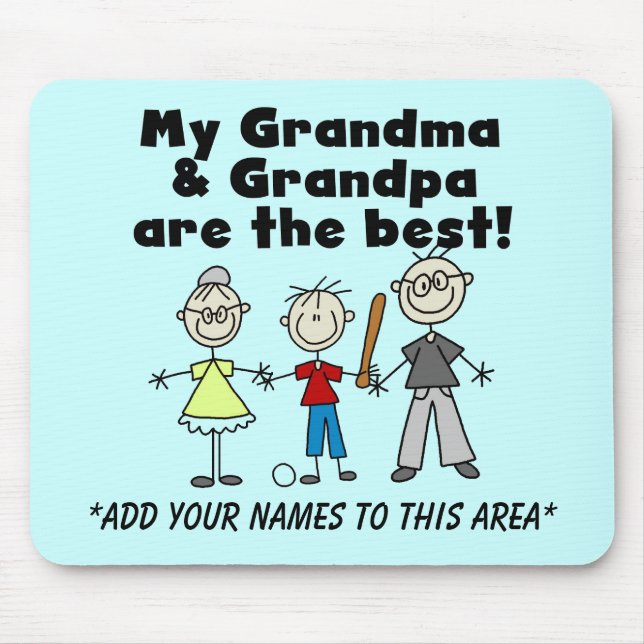Boy and Grandparents Customizable Mousepad (Front)