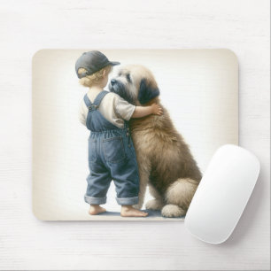 Boy and His Big Dog Mouse Pad