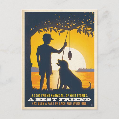 Boy and His Dog Postcard
