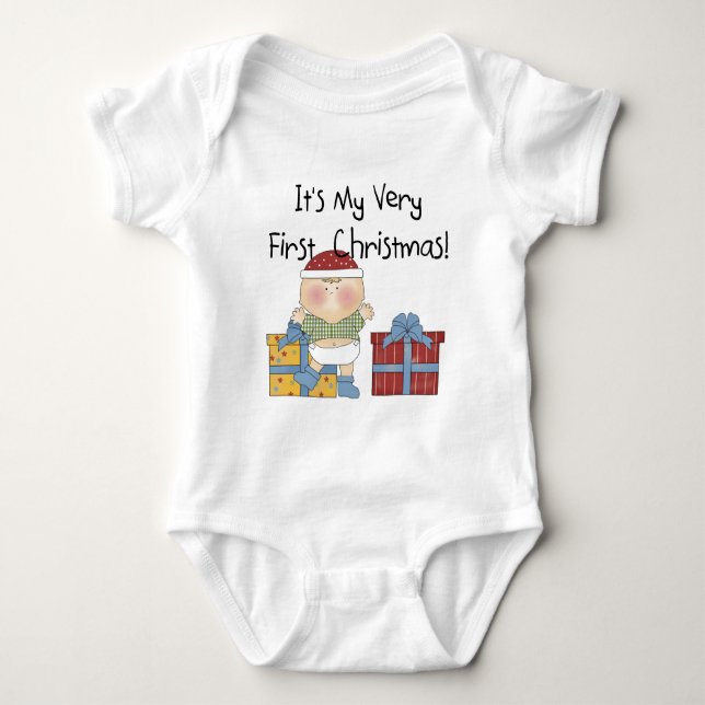 Boy and Presents 1st Christmas Tshirts and Gifts (Front)