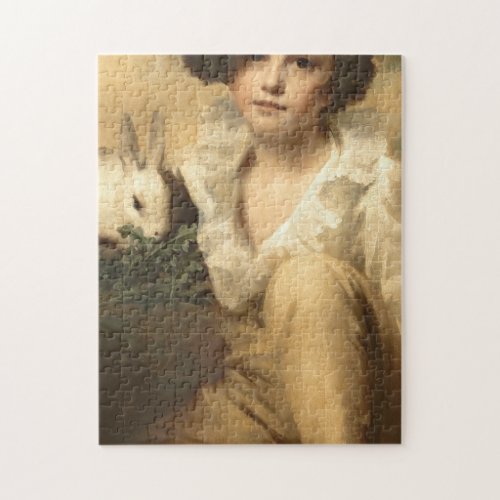 Boy And Rabbit By Sir Henry Raeburn Jigsaw Puzzle