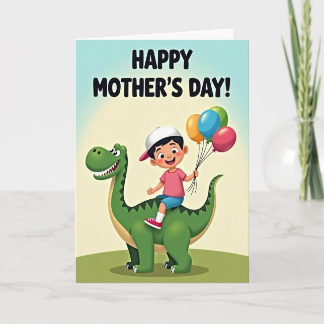 Boy And Reptile Mothers Day Card (Front)