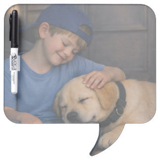 Boy and Sleeping Dog Dry Erase Board