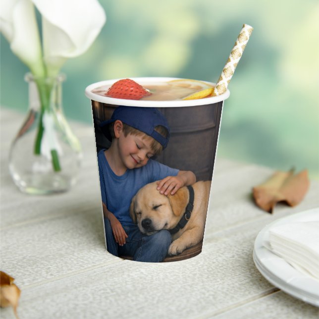 Boy and Sleeping Dog –  Paper Cup (8 oz.) (Insitu)