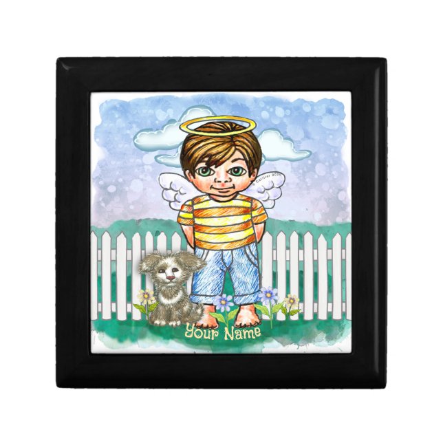 Boy Angel and Dog Gift Box (Front)