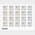 Boy Angel Baptism Christening Square Sticker | Zazzle