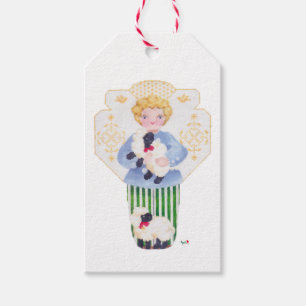 Boy Angel with Lamb gift tag