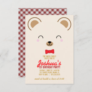 boy ANY AGE teddy BEAR PICNIC birthday party Invitation