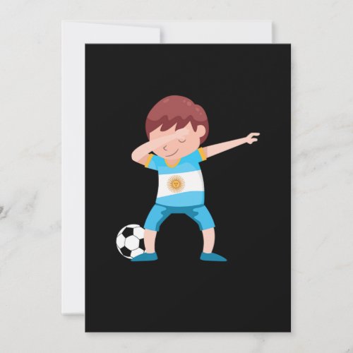 Boy Argentina Football Floss Soccer Player Gift Invitation